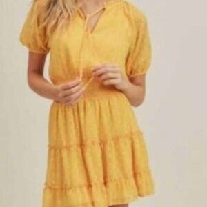 Yellow polka dot textured dress